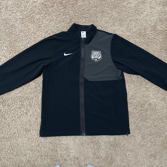 Nike Other - Nike Tigers Jacket Mens Large Black Snarling Tiger Full Zip Windbreaker Sample